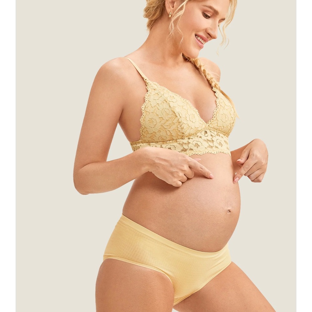 Momanda 36DD Lace Plunge Nursing Bra, Color Sunlight